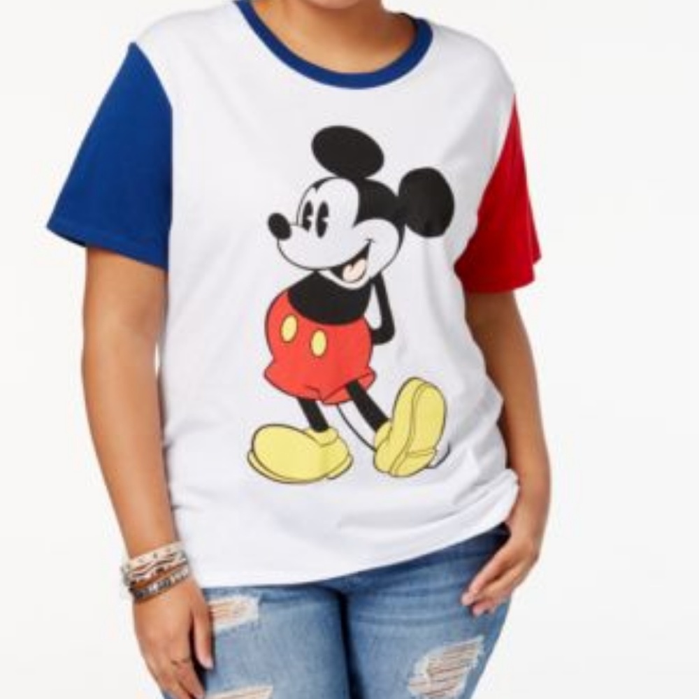 Disney White Mickey Mouse Short Sleeve Shirt